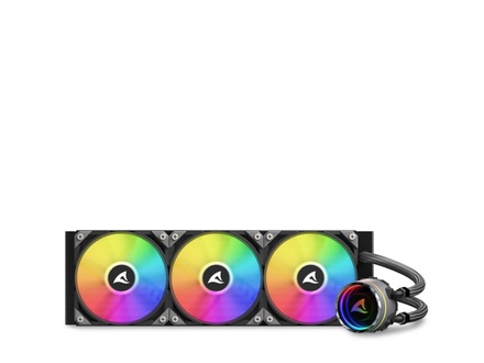 Sharkoon S90 RGB Obudowa komputera, Procesor Chłodnica cieczy all-in-one 12 cm Czarny 1 szt.