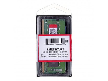 Kingston 8GB 3200MHz DDR4 CL22 Non-ECC DIMM (KVR32S22S88)