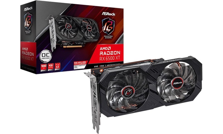 ASrock Radeon Rx 6500 Xt Phantom Gaming D Oc 4Gb