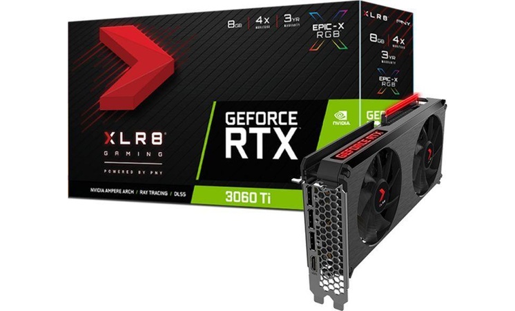 PNY GeForce RTX 3060 Ti 8GB XLR8 Gaming REVEL EPIC-X RGB Dual Fan LHR